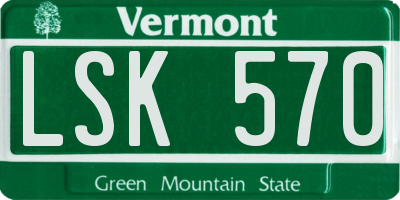 VT license plate LSK570