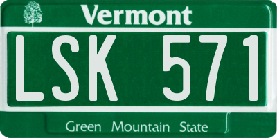 VT license plate LSK571