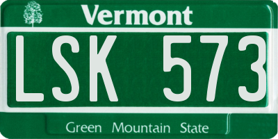 VT license plate LSK573