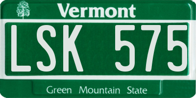 VT license plate LSK575
