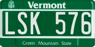 VT license plate LSK576