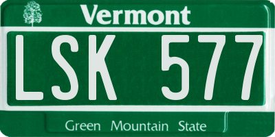 VT license plate LSK577