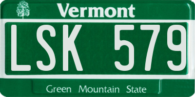 VT license plate LSK579