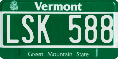 VT license plate LSK588