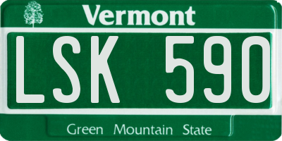 VT license plate LSK590