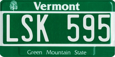 VT license plate LSK595