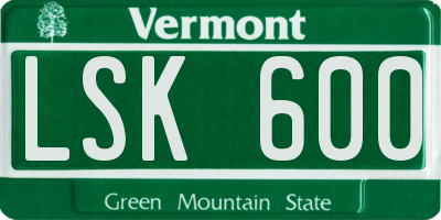 VT license plate LSK600