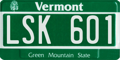 VT license plate LSK601