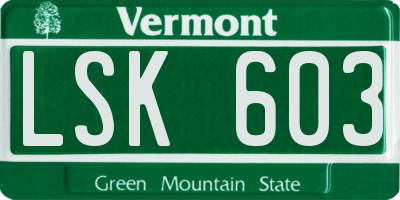 VT license plate LSK603
