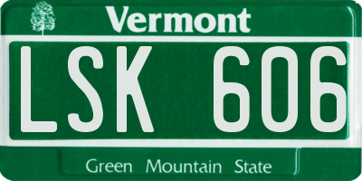 VT license plate LSK606