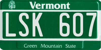 VT license plate LSK607