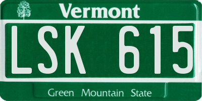 VT license plate LSK615