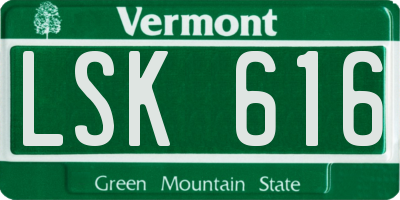 VT license plate LSK616