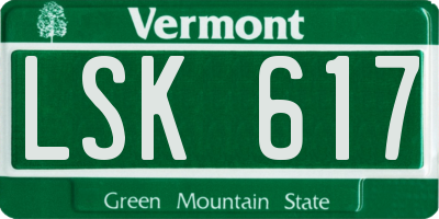 VT license plate LSK617