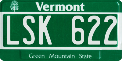 VT license plate LSK622