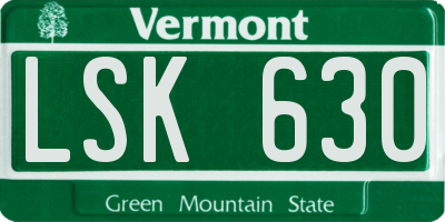 VT license plate LSK630