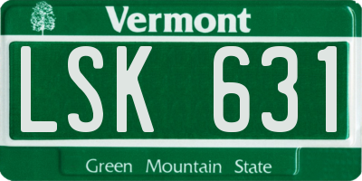 VT license plate LSK631