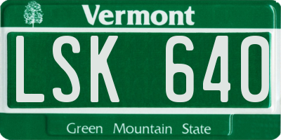 VT license plate LSK640