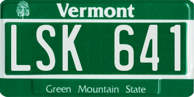 VT license plate LSK641