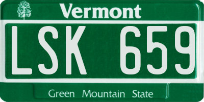 VT license plate LSK659