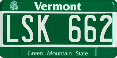 VT license plate LSK662
