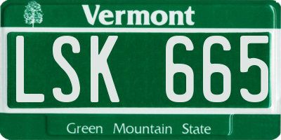 VT license plate LSK665