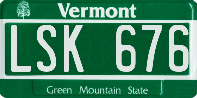 VT license plate LSK676