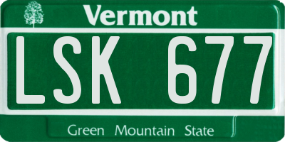 VT license plate LSK677