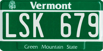VT license plate LSK679