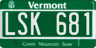VT license plate LSK681