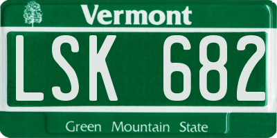 VT license plate LSK682
