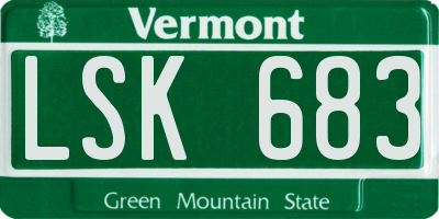 VT license plate LSK683