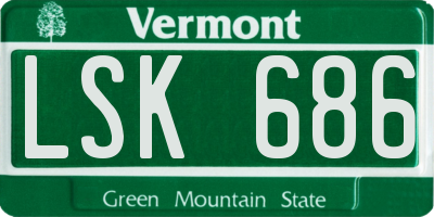VT license plate LSK686