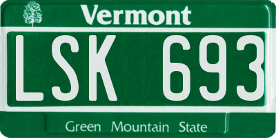 VT license plate LSK693