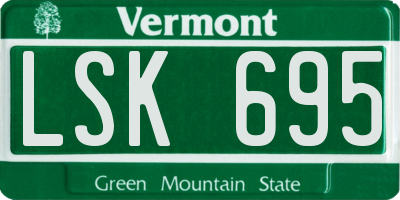 VT license plate LSK695