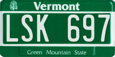 VT license plate LSK697