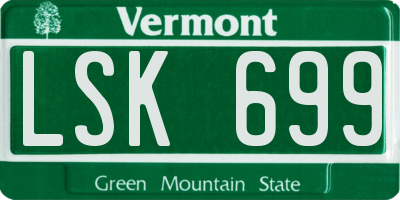 VT license plate LSK699