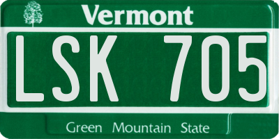 VT license plate LSK705