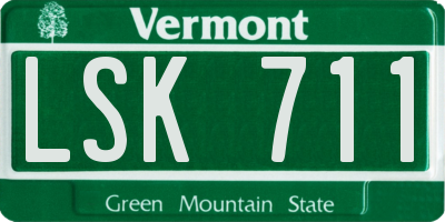 VT license plate LSK711