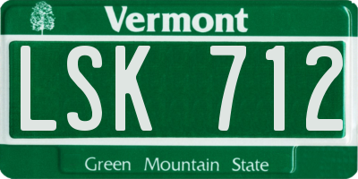 VT license plate LSK712