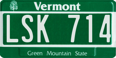 VT license plate LSK714