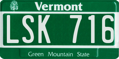 VT license plate LSK716