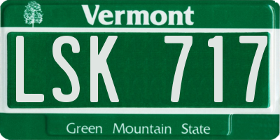 VT license plate LSK717