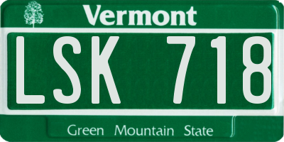 VT license plate LSK718