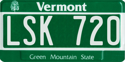 VT license plate LSK720