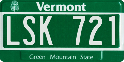VT license plate LSK721