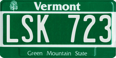 VT license plate LSK723