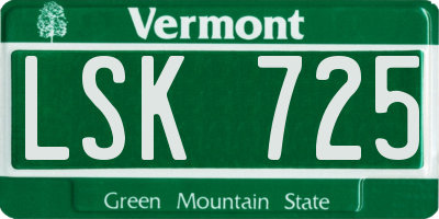 VT license plate LSK725