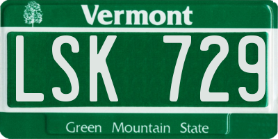 VT license plate LSK729