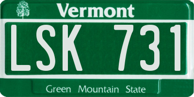 VT license plate LSK731
